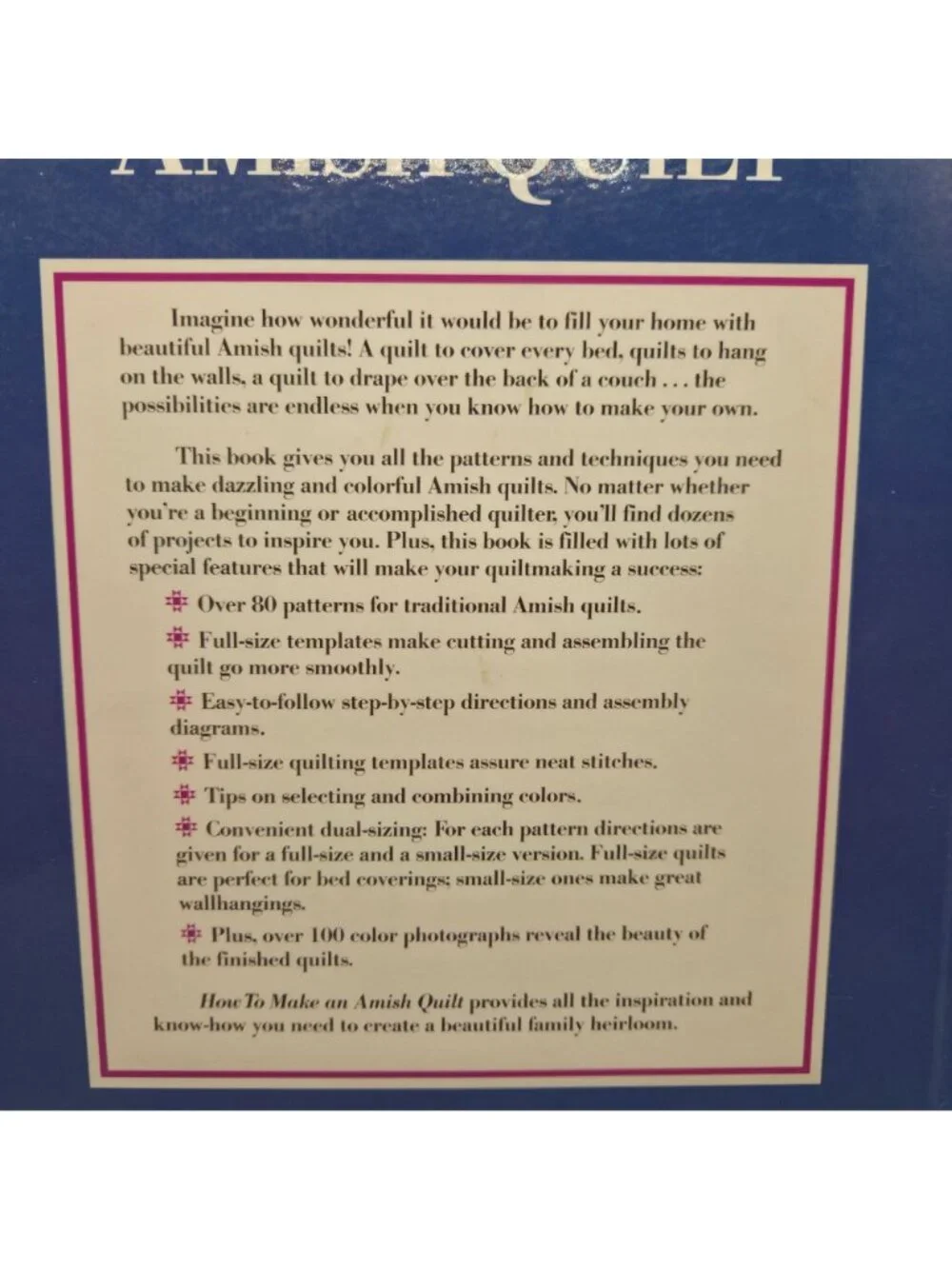 How To Make An Amish Quilt Hardcover Book By Rachel & Kenneth Pellman